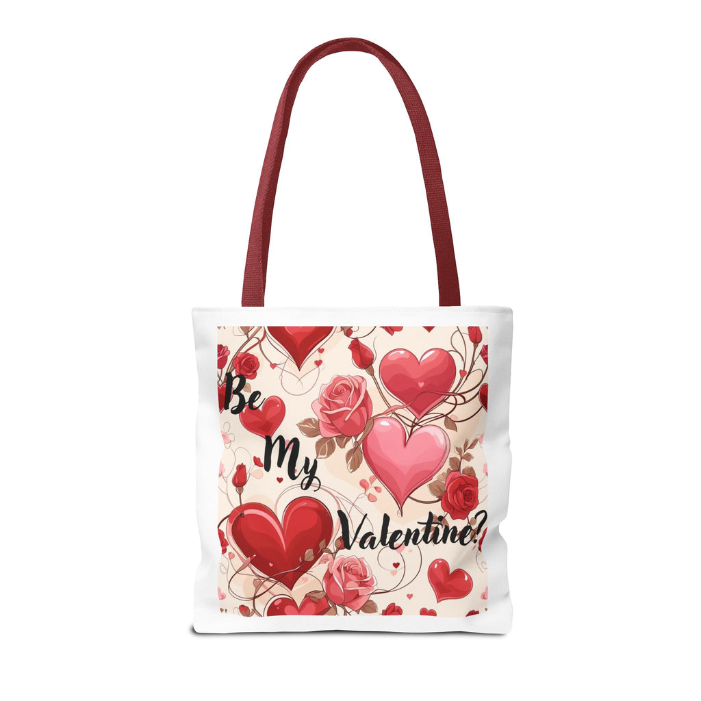 Valentine Heart Roses Tote Bag – "Be My Valentine" All-Over Print