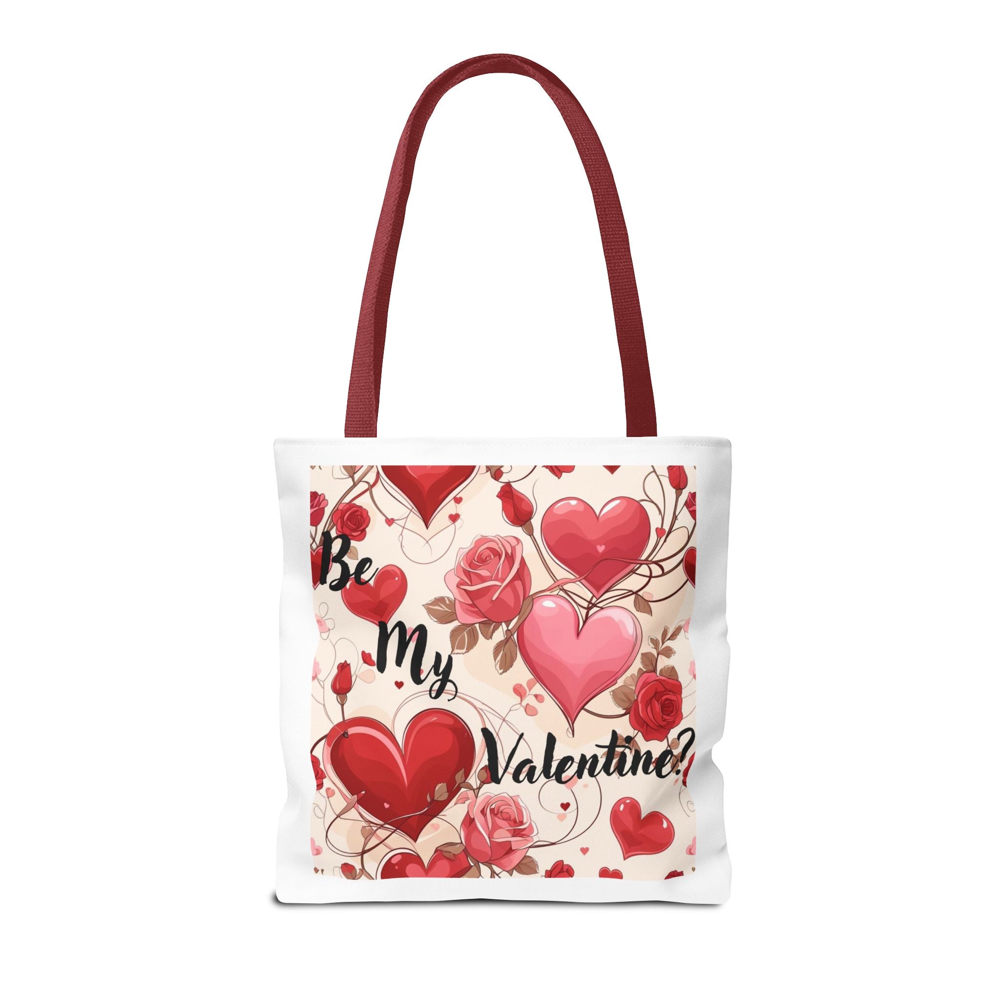 Valentine Heart Roses Tote Bag – "Be My Valentine" All-Over Print