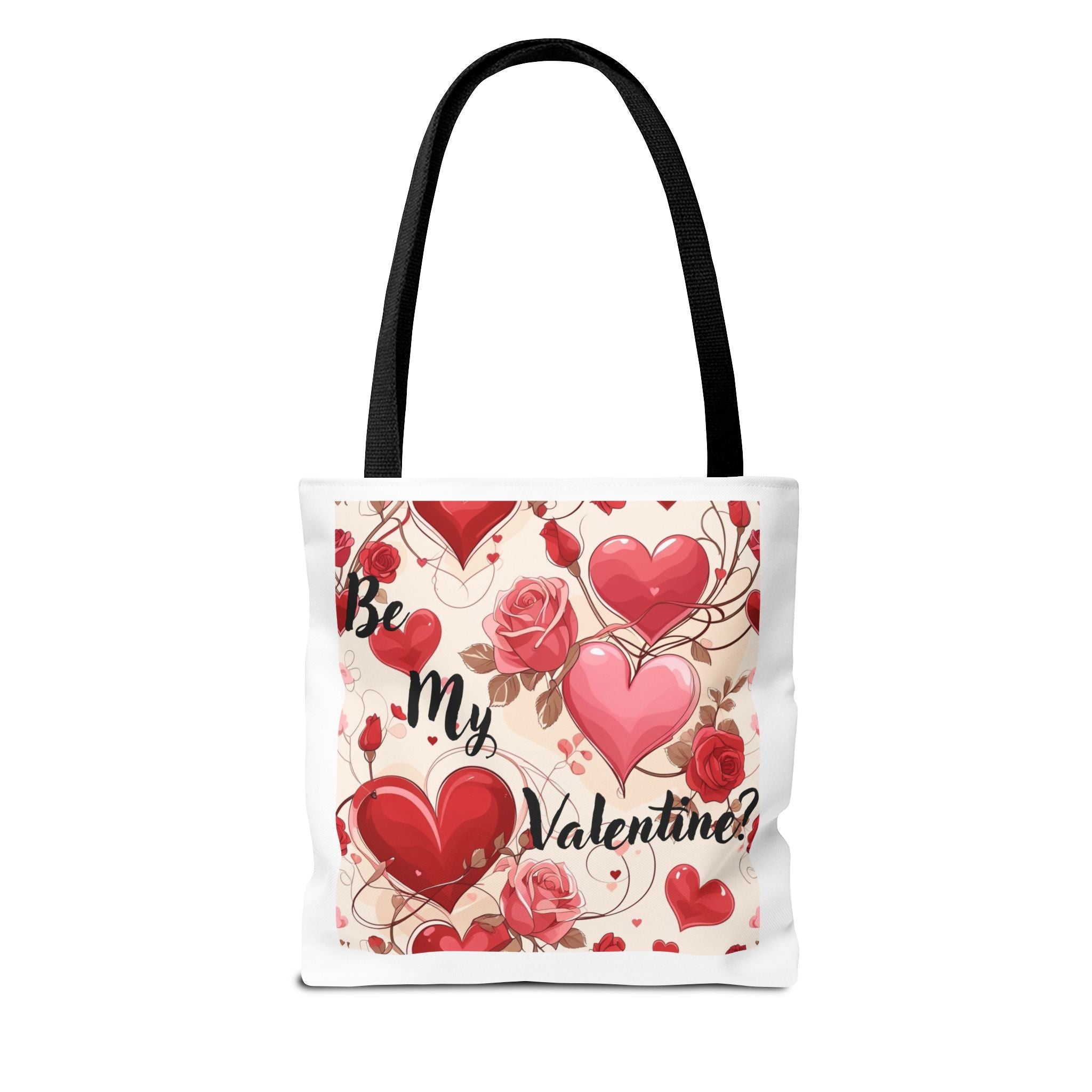 Valentine Heart Roses Tote Bag – "Be My Valentine" All-Over Print