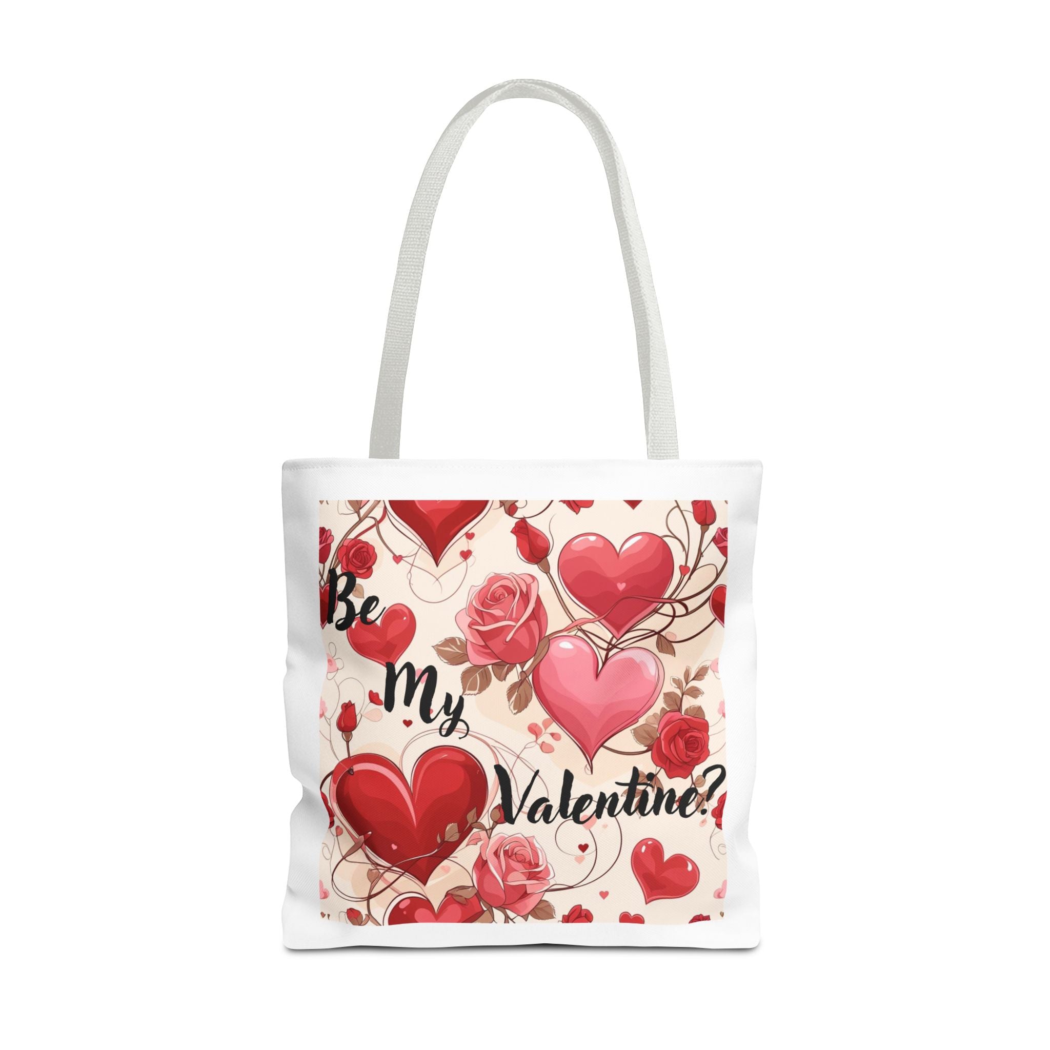 Valentine Heart Roses Tote Bag – "Be My Valentine" All-Over Print