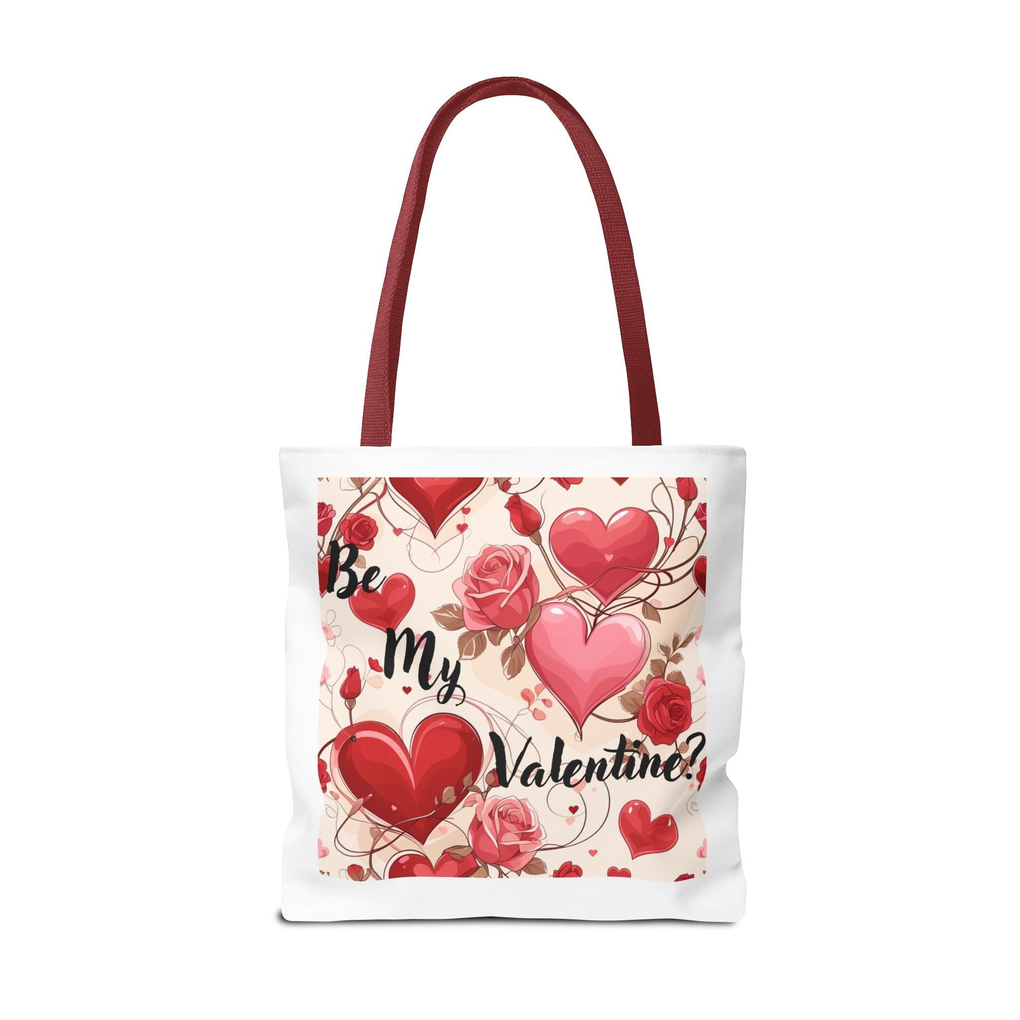 Valentine Heart Roses Tote Bag – "Be My Valentine" All-Over Print