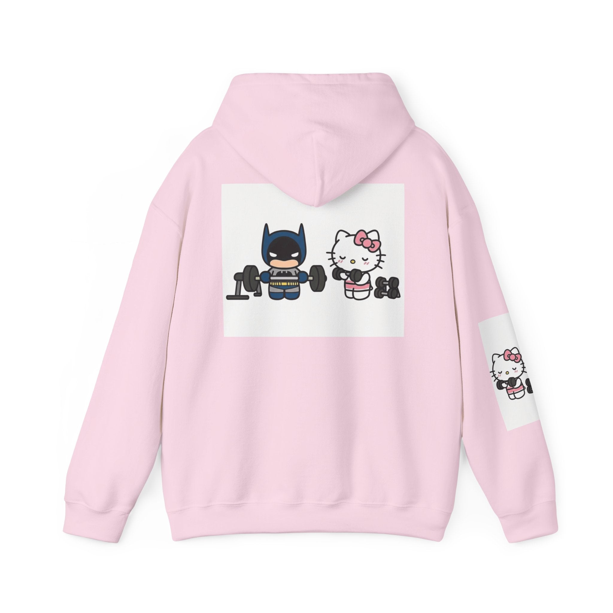 Hello Kitty & Batman Weightlifting Hoodie — Cute Gym Partner Pullover