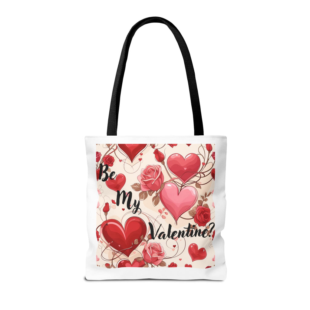 Valentine Heart Roses Tote Bag – "Be My Valentine" All-Over Print