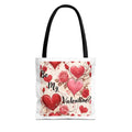 Valentine Heart Roses Tote Bag – "Be My Valentine" All-Over Print