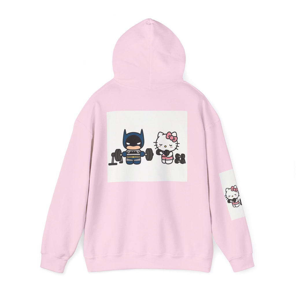 Hello Kitty & Batman Weightlifting Hoodie — Cute Gym Partner Pullover