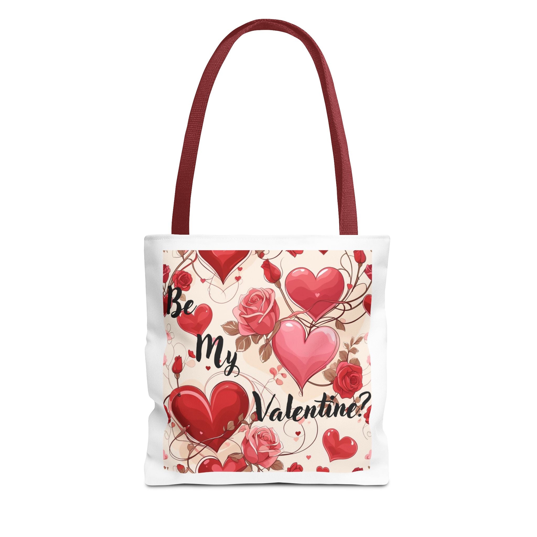 Valentine Heart Roses Tote Bag – "Be My Valentine" All-Over Print