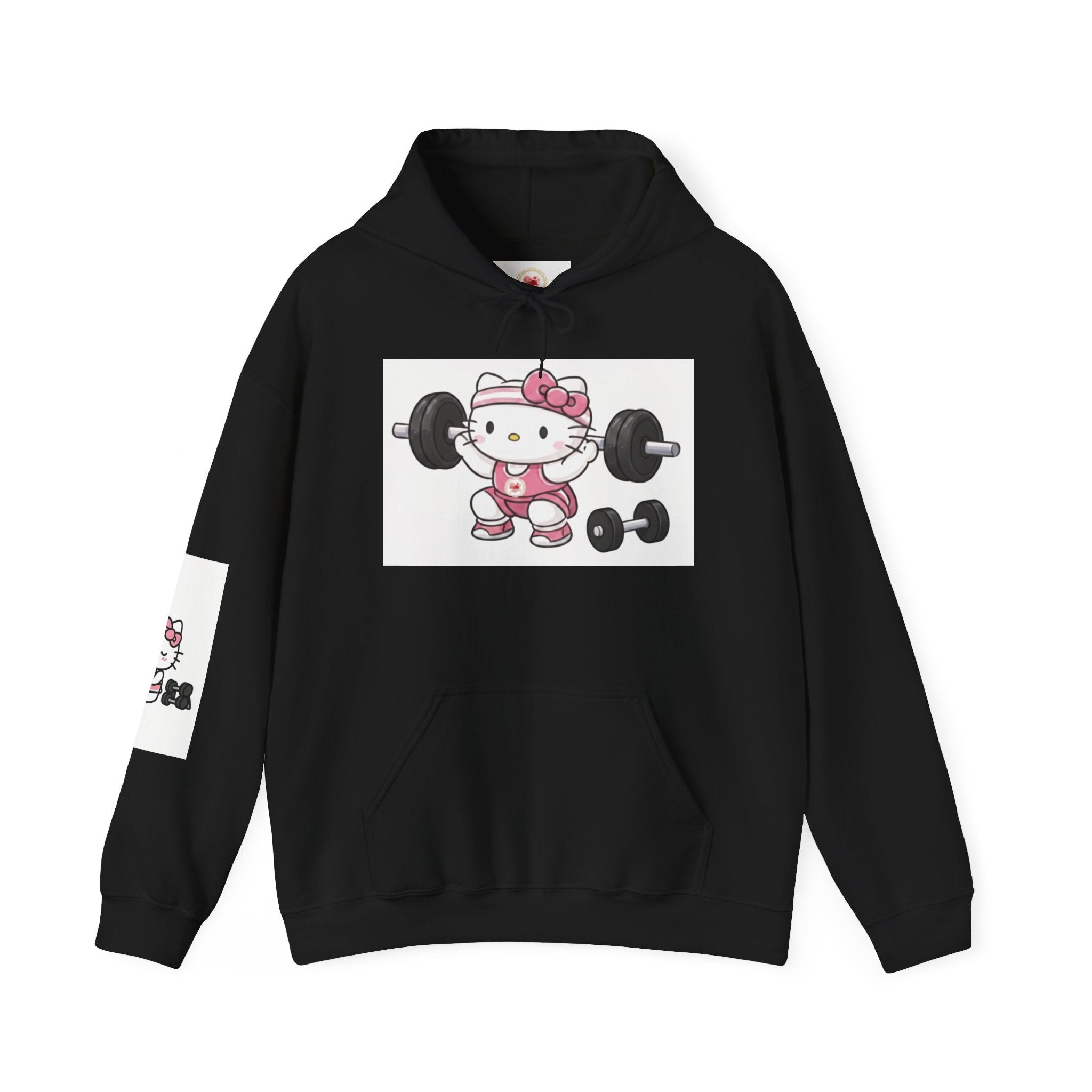 Hello Kitty & Batman Weightlifting Hoodie — Cute Gym Partner Pullover