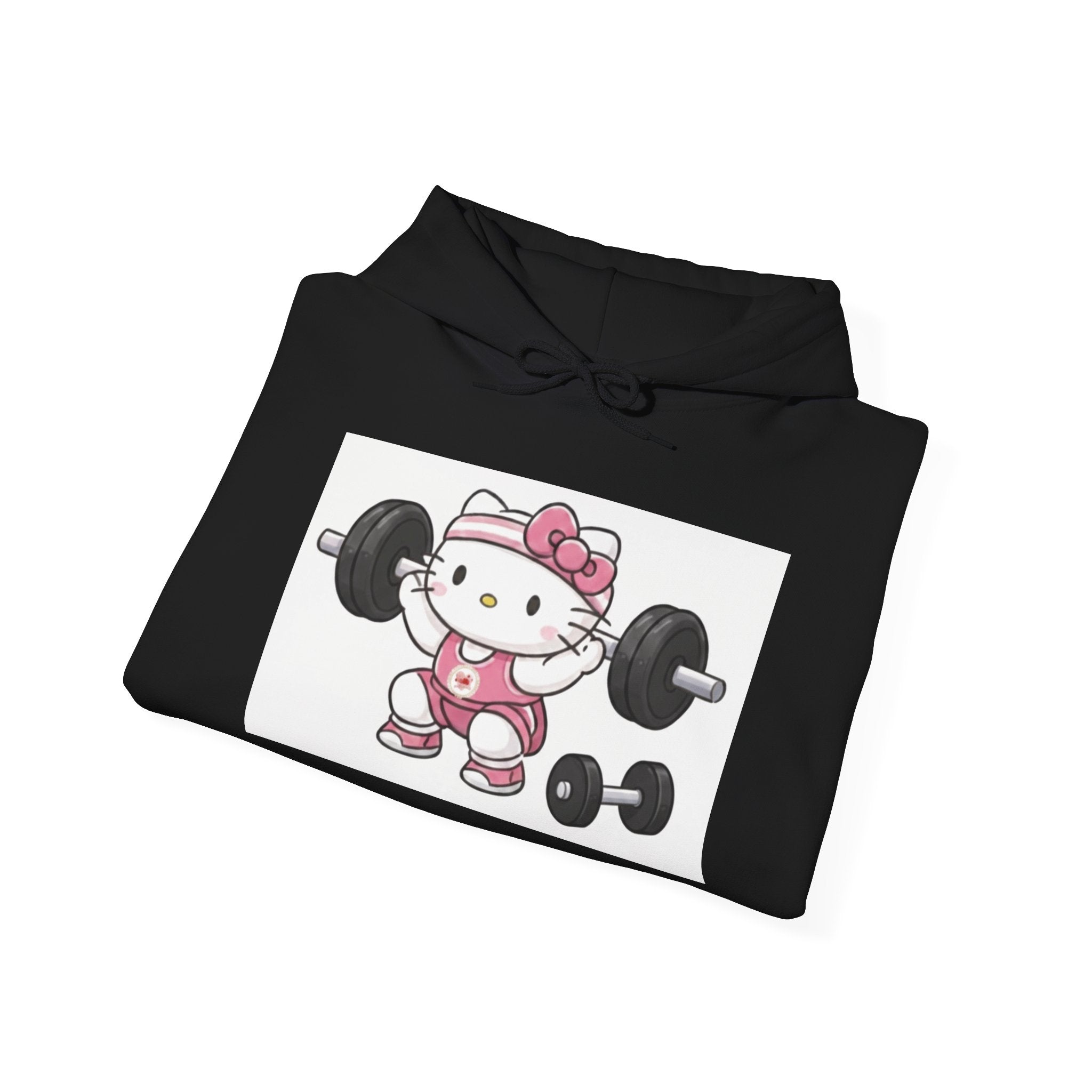 Hello Kitty & Batman Weightlifting Hoodie — Cute Gym Partner Pullover