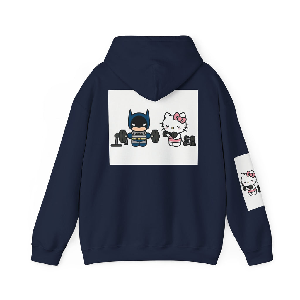 Hello Kitty & Batman Weightlifting Hoodie — Cute Gym Partner Pullover