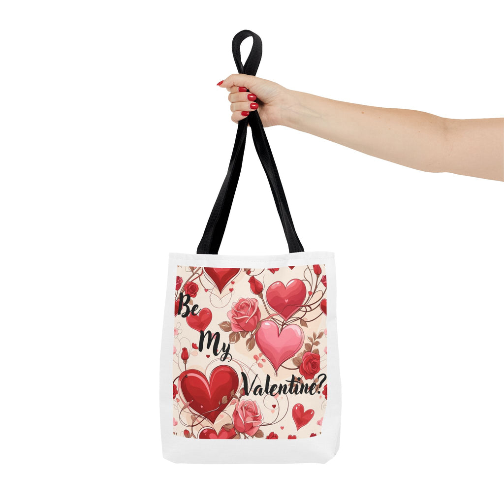 Valentine Heart Roses Tote Bag – "Be My Valentine" All-Over Print
