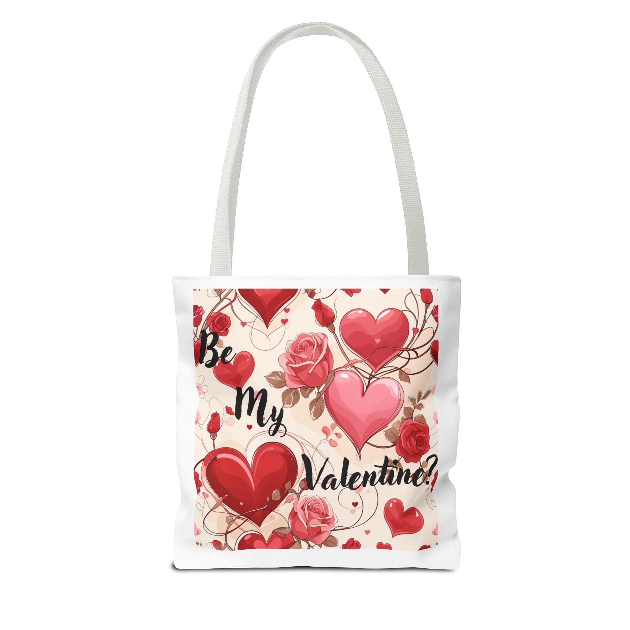 Valentine Heart Roses Tote Bag – "Be My Valentine" All-Over Print