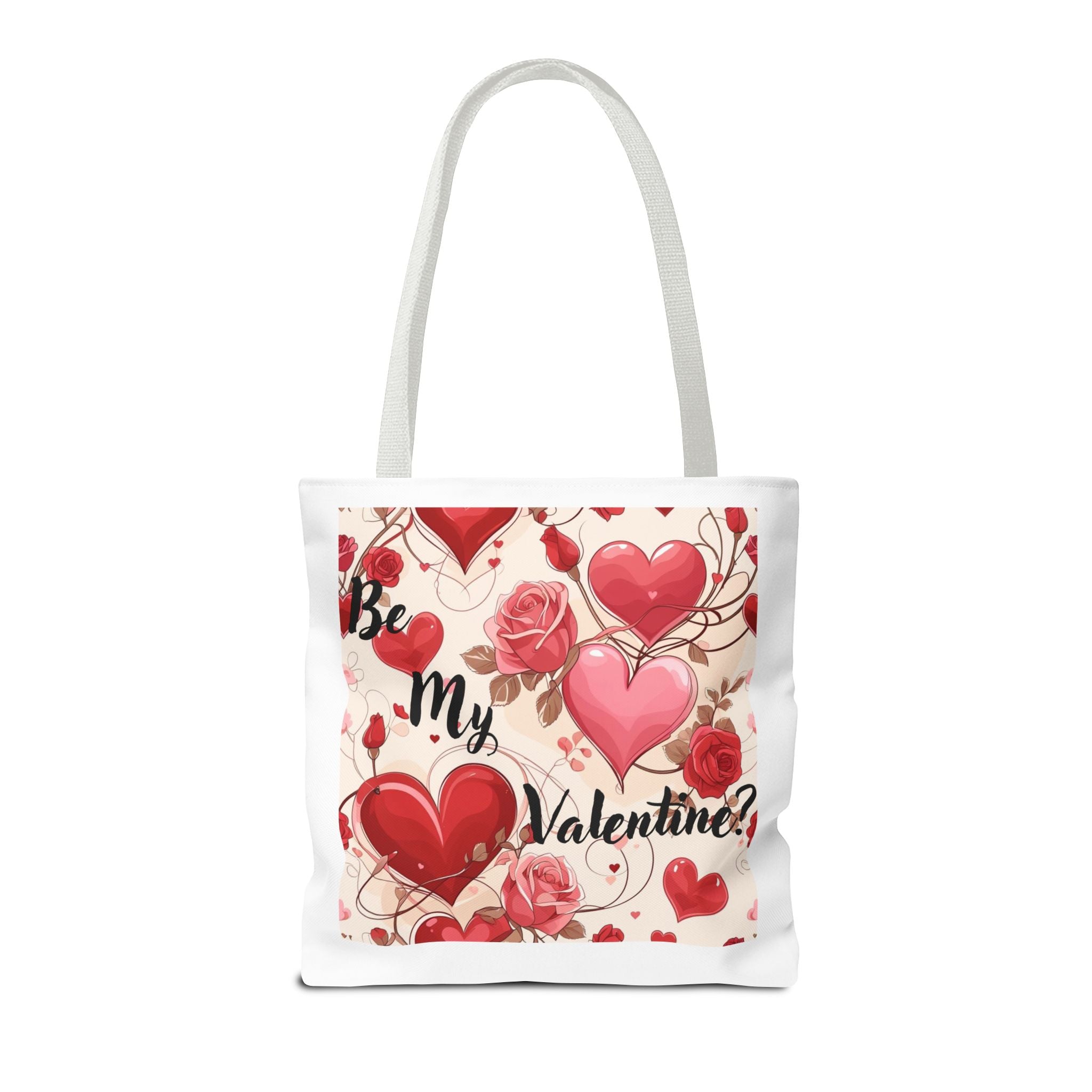 Valentine Heart Roses Tote Bag – "Be My Valentine" All-Over Print