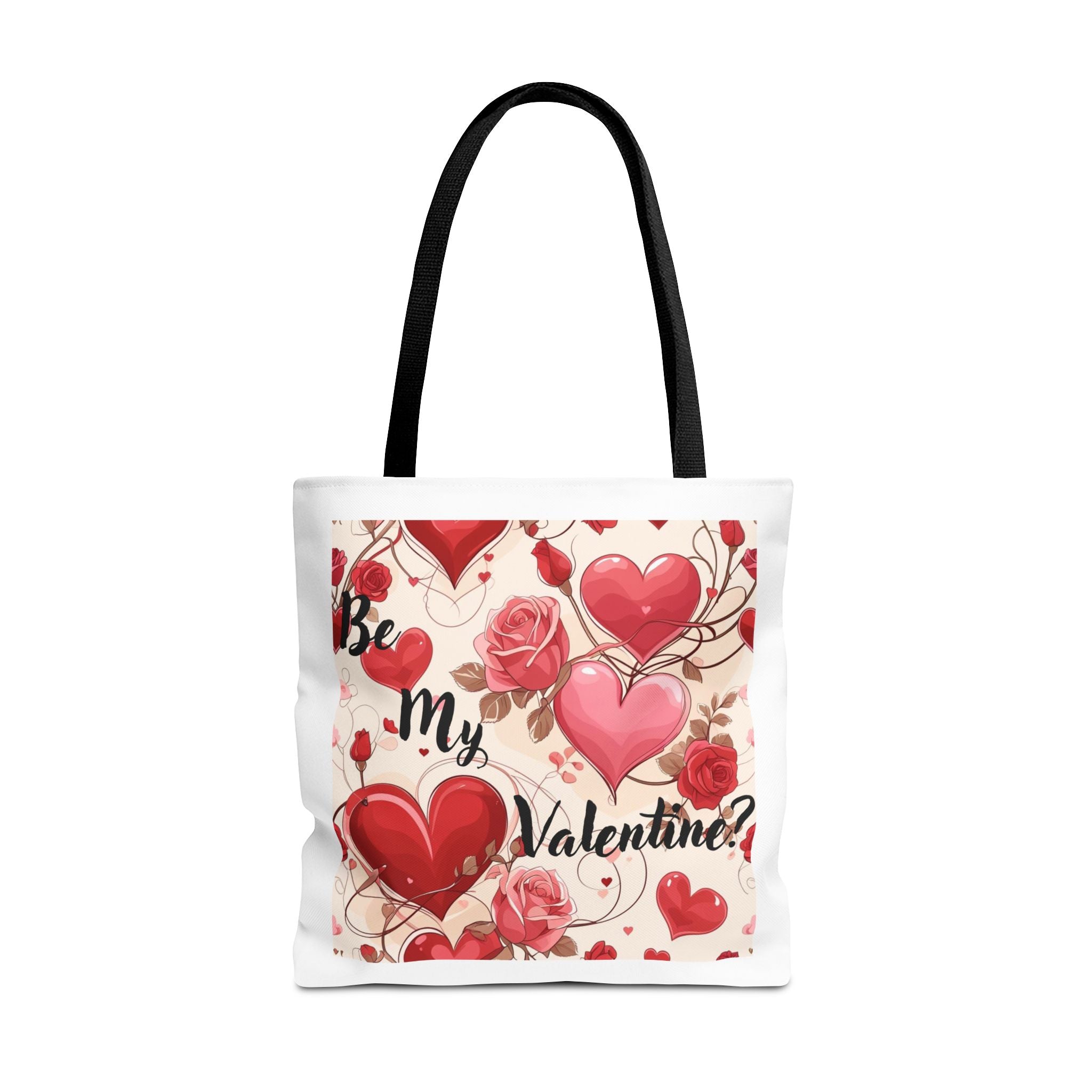 Valentine Heart Roses Tote Bag – "Be My Valentine" All-Over Print
