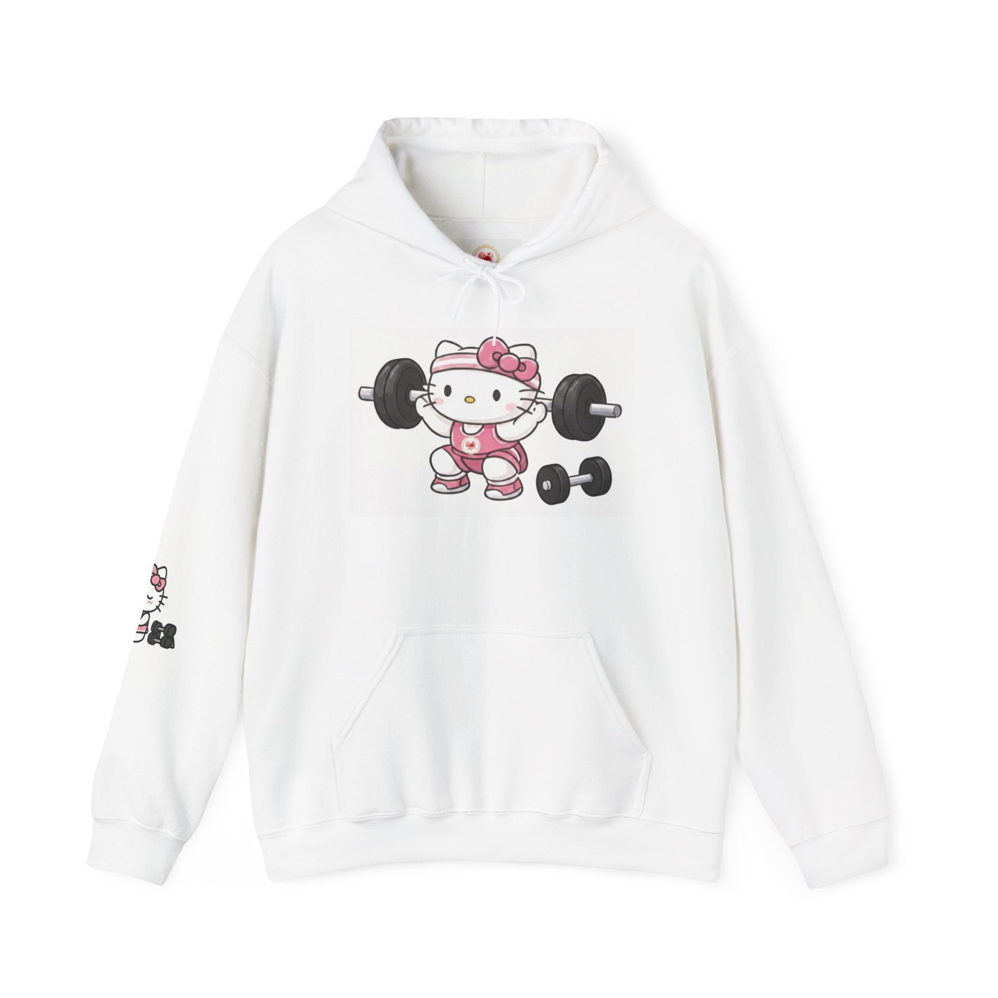 Hello Kitty & Batman Weightlifting Hoodie — Cute Gym Partner Pullover